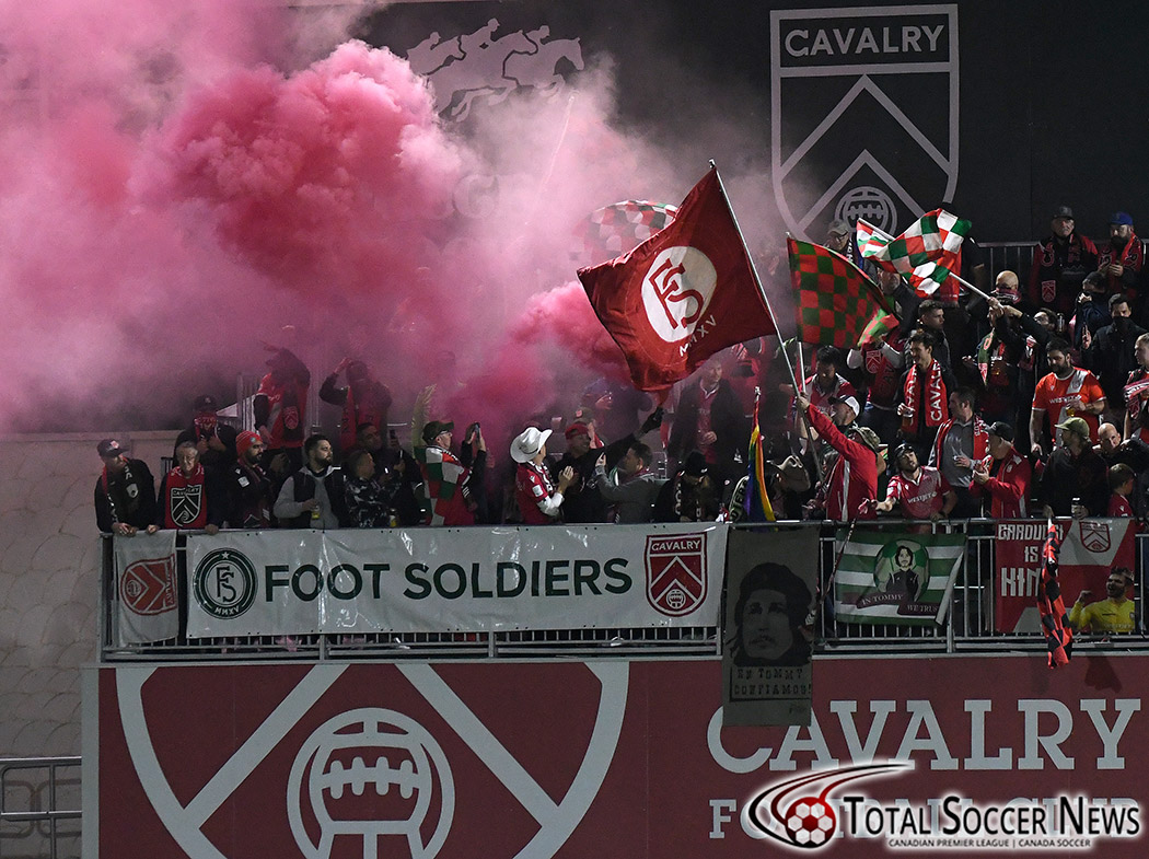 Cavalry FC vs Pacific FC in Canadian Championship quarterfinal action at ATCO Field in Calgary Sept. 22, 2021. Photo: Stuart Gradon/Total Soccer News