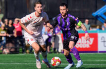 Cavalry FC's Daan Klomp, right. Photo courtesy Canadian Premier League