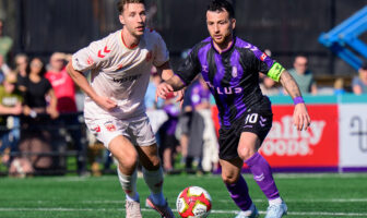 Cavalry FC's Daan Klomp, right. Photo courtesy Canadian Premier League