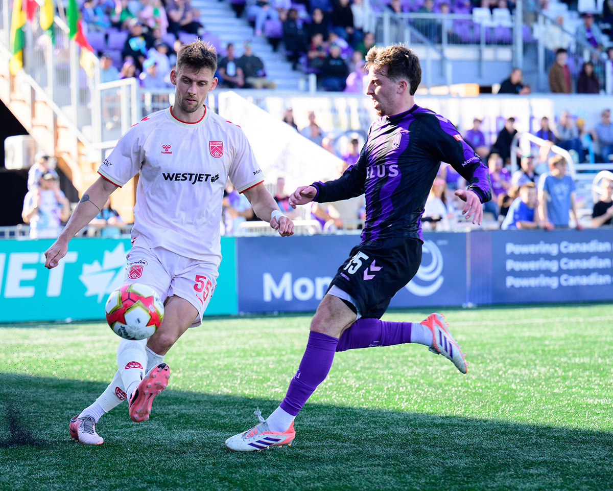 Cavalry FC's Amer Didic, left. Photo courtesy Canadian Premier League
